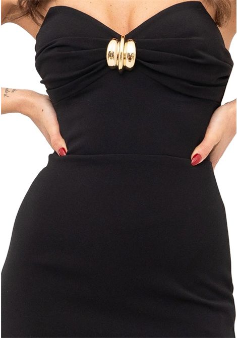 Abito Elisabetta Franchi donna AB76951E2 110 nero scollo a cuore ELISABETTA FRANCHI | Abiti | AB76951E2110